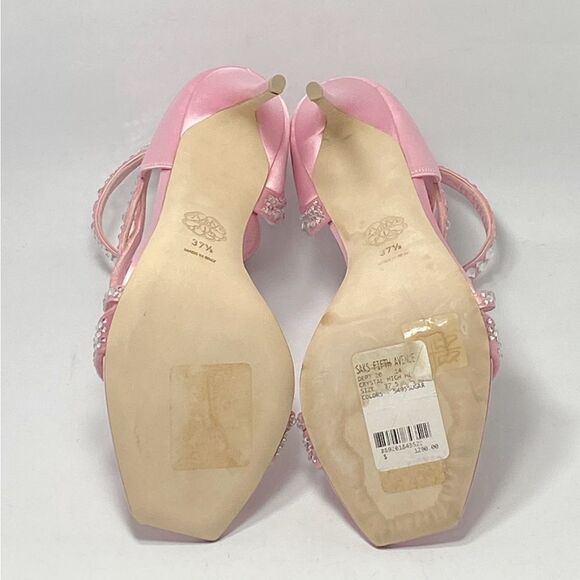 Alexander McQueen Crystal Satin Ankle-Cuff Cocktail Sandals size 37.5 - Picture 11 of 12